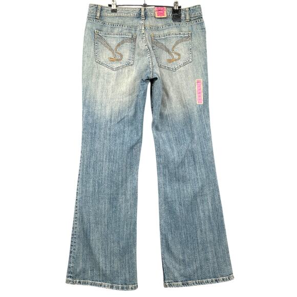 Jessica Simpson Paper Love Flare Light Wash Embroidered Distressed Jeans Size 14 - Picture 2 of 8